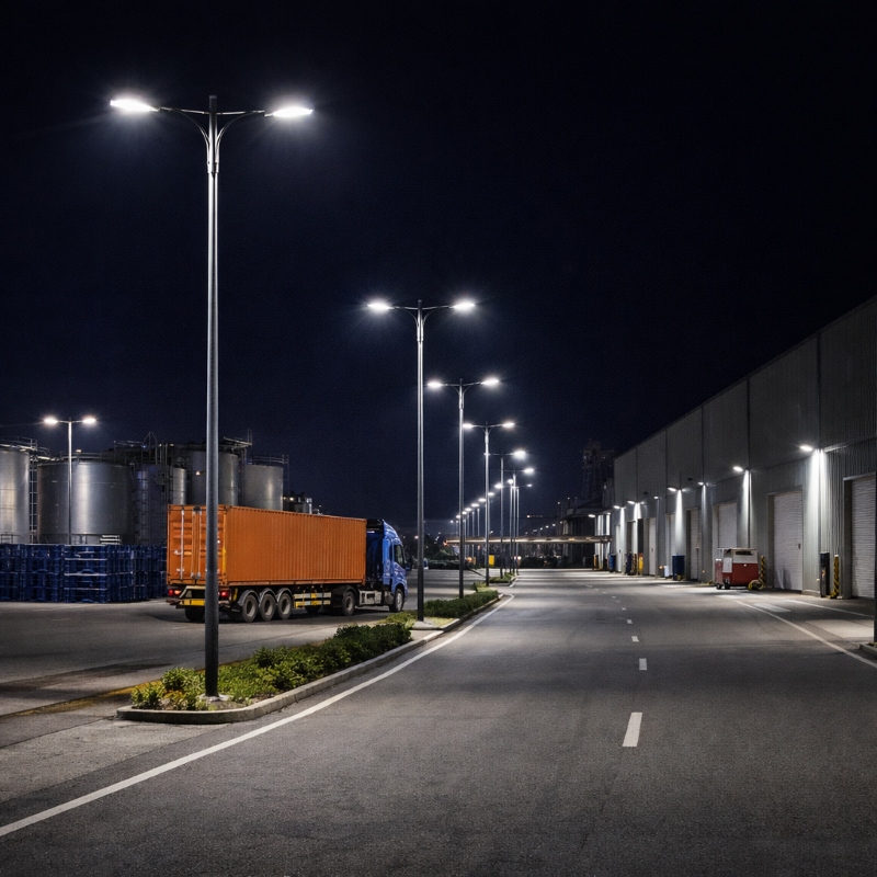 Surya heavy duty street light pole used in industrial area for factory outdoor lighting in India