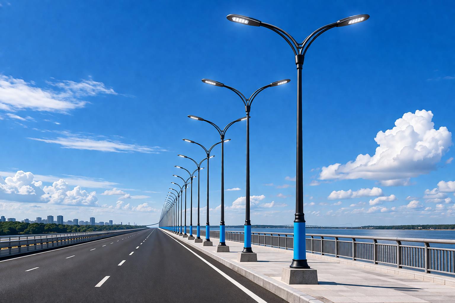 Surya street light pole used in parking area for outdoor lighting and security system in India