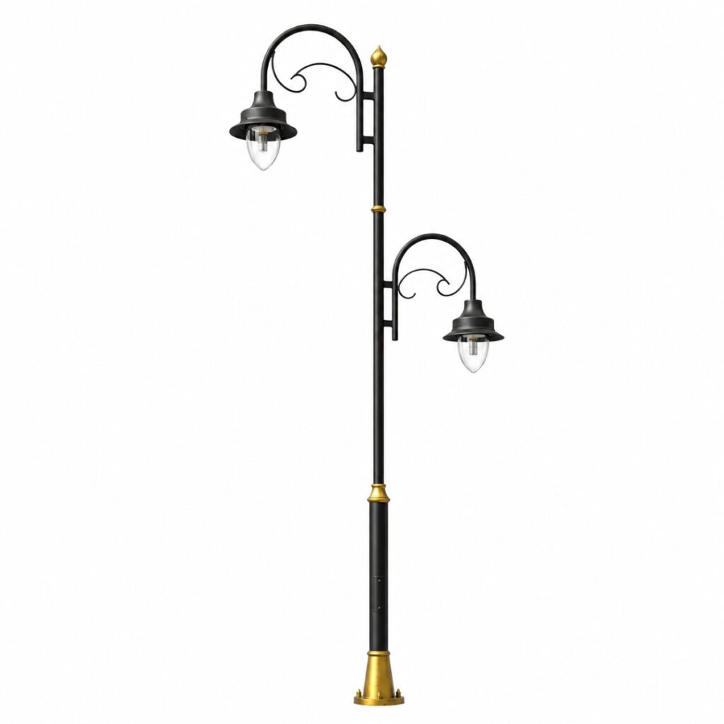 Premium 6 Meter Double Arm LED Decorative Lighting Pole manufactured by Surya Traders for parks, gardens, highways, smart cities, commercial developments, and outdoor infrastructure across India.