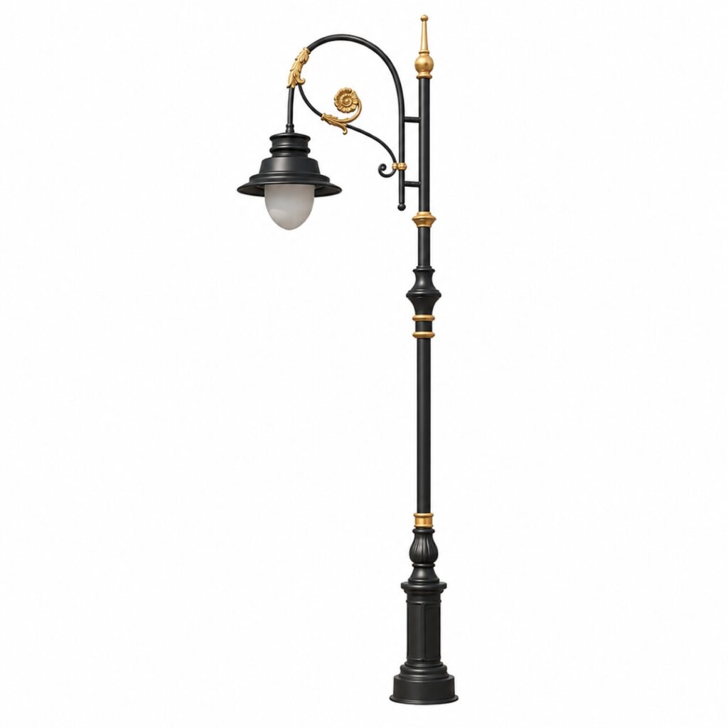 Premium Cast Iron Decorative Lighting Pole manufactured by Surya Traders for heritage streets, parks, hotels, gardens, public spaces, and architectural outdoor lighting projects across India.