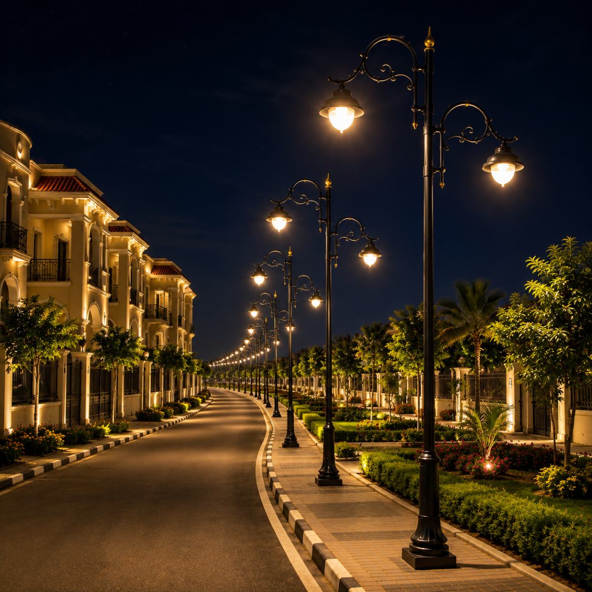 Garden lighting pole manufacturer for residential and commercial projects in India, designed for parks, gardens, townships, resorts, and outdoor spaces.