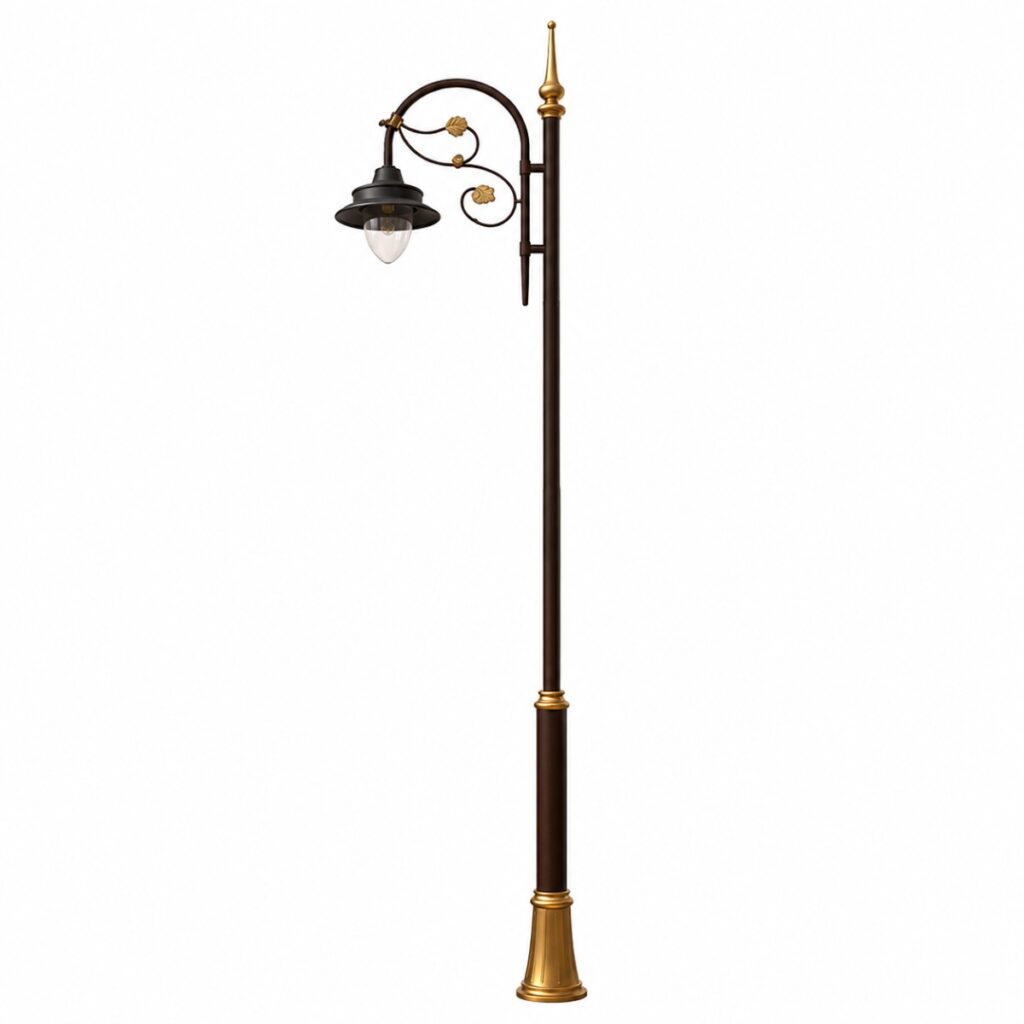 Premium Single Arm Decorative Lighting Pole manufactured by Surya Traders for parks, gardens, roads, smart cities, residential townships, commercial landscapes, and public infrastructure projects across India.