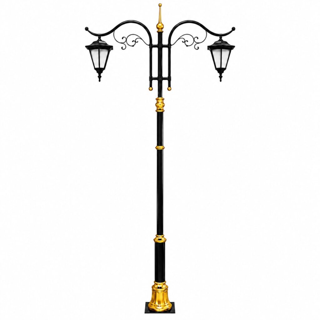 Heavy-duty GI garden lighting pole manufactured by Surya Traders in India for parks, gardens, pathways, residential communities, and outdoor landscape projects.