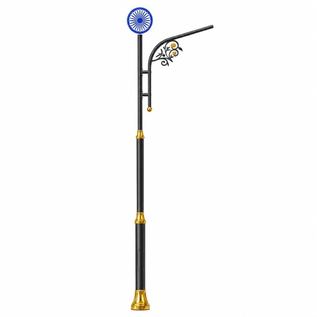 Premium MS Garden Lighting Pole for decorative outdoor lighting in parks, gardens, pathways, residential communities, and commercial landscape projects across India.
