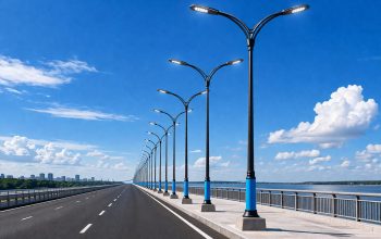 Surya street light pole used in parking area for outdoor lighting and security system in India